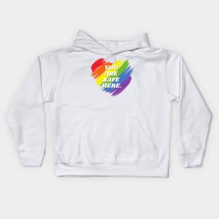 You Are Safe Here Heart Kids Hoodie